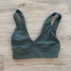 Lululemon Forest Green V-Neck Athletic Sports Bra